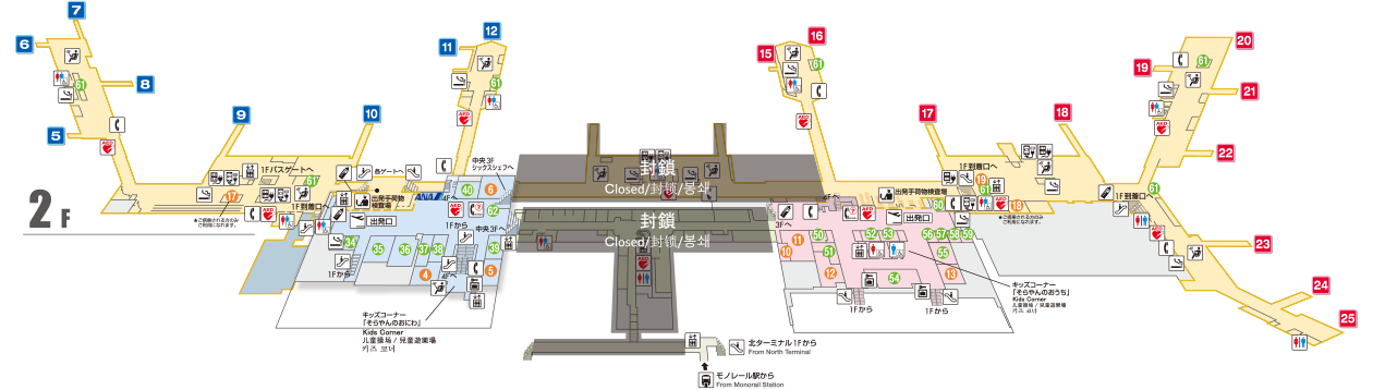 关西机场地图 | 大阪国际机场(伊丹机场)