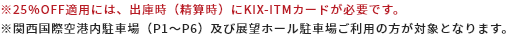 ※空港駐車場（P1〜P6）及び、展望ホール駐車場ご利用の方が対象となります。