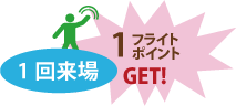 1回来場1フライトポイントGET!