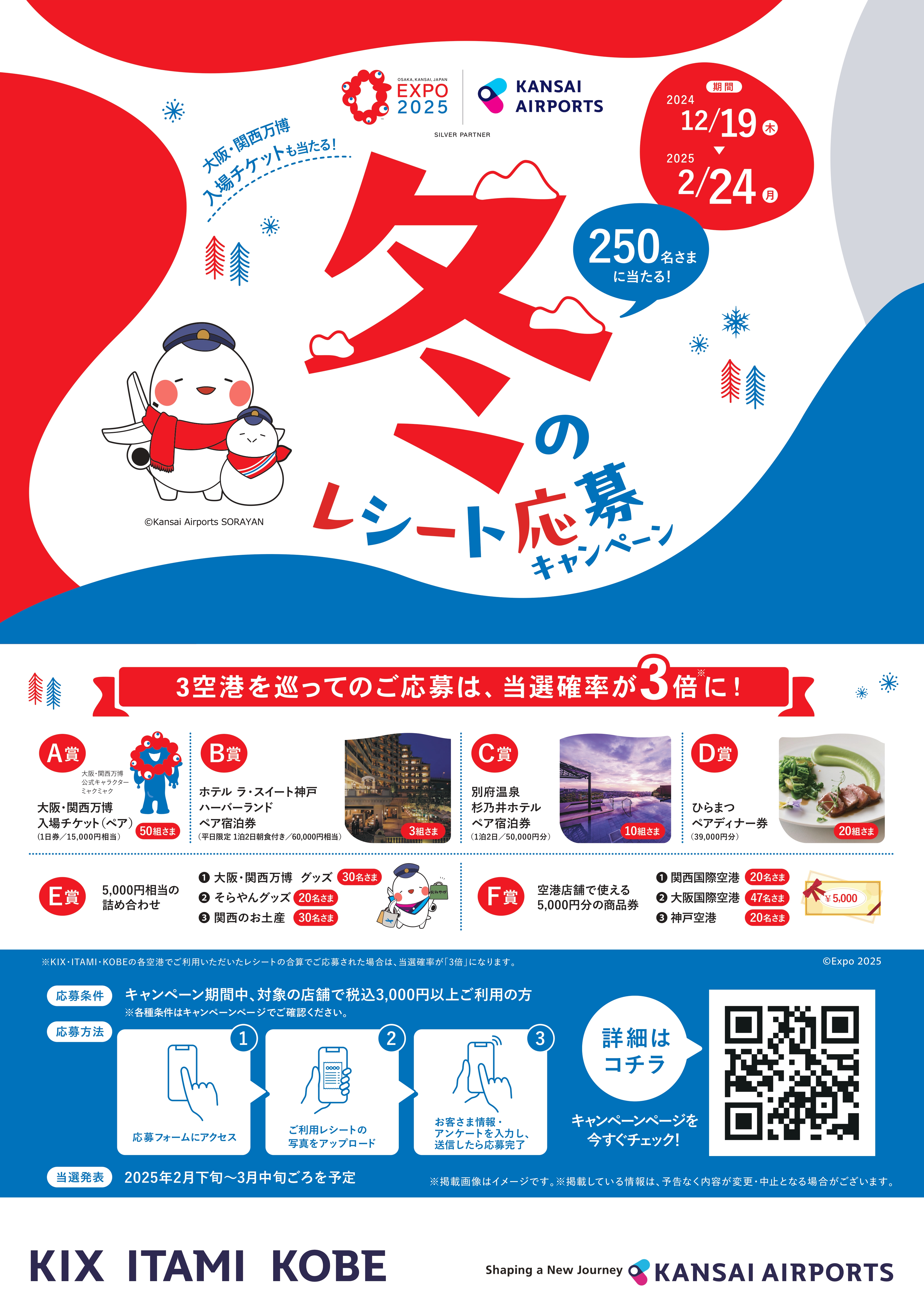 関西3空港　冬のレシート応募キャンペーン