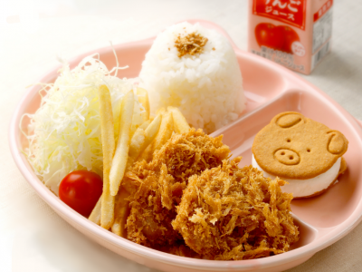 お子さまひと口ヒレかつと海老カかつ膳