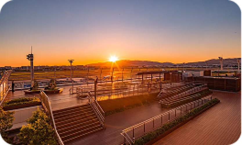 展望デッキで迫力のある時間