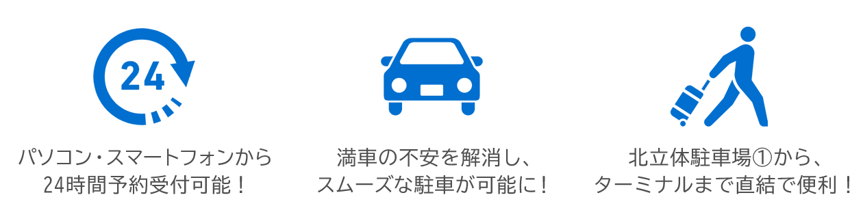 駐車場は事前予約が便利！